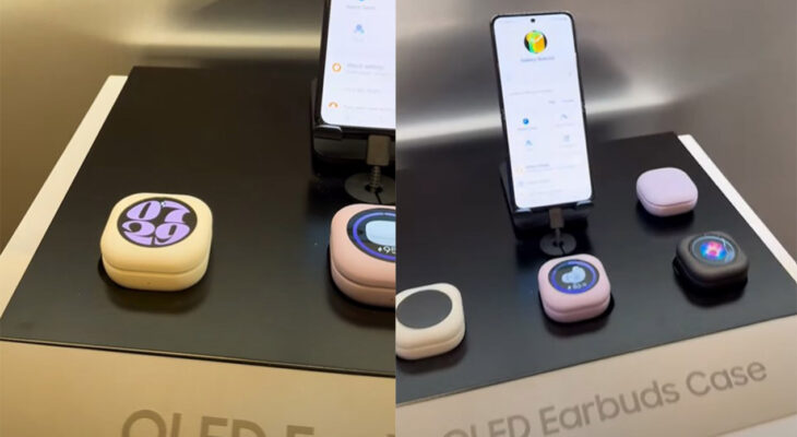 Показаны Samsung Galaxy Buds с внешним OLED-экраном