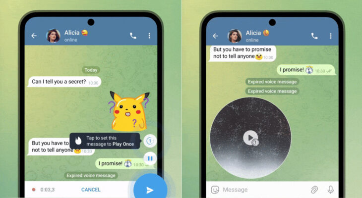 Telegram добавил самоуничтожаемые голосовые и видеосообщения